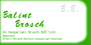 balint brosch business card